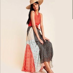 Anthropologie Margo Pleated Maxi Skirt by Verb Pallavi Singhee: size 4